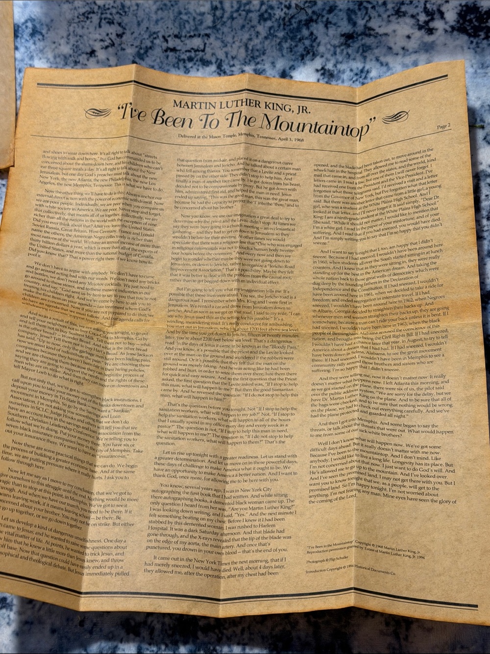 Vintage Martin Luther King Jr. “I’ve‎ Been To The Mountaintop” Speech Broadside - Picture 3 of 6